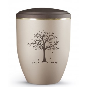  Biodegradable Cremation Ashes Urn – Limestone Look - Pale Red, Grooved Surface in Stone Finish